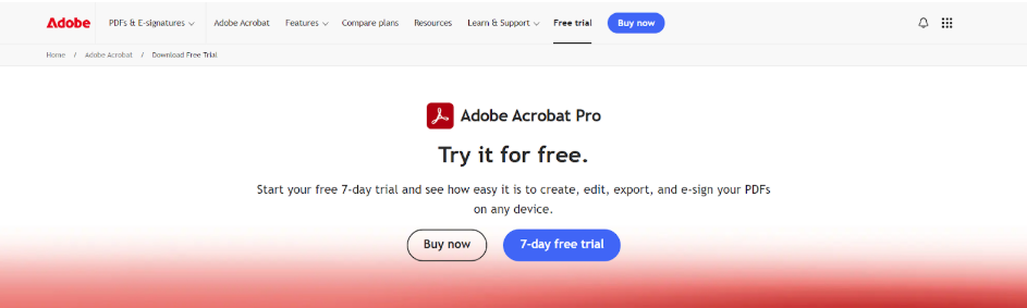 Adobe Acrobat website