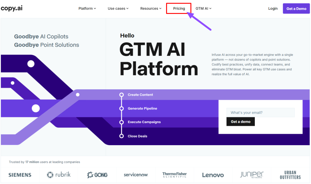 Copy.AI Homepage