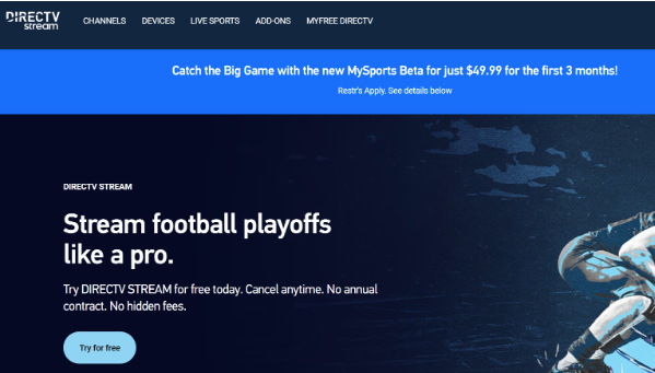 Direct TV Stream website