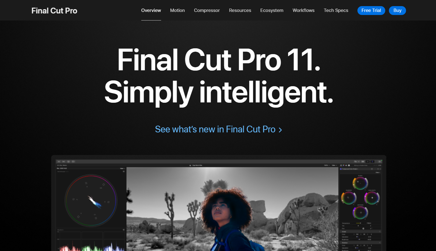 Final Cut Pro Homepage & Click On Free Trial