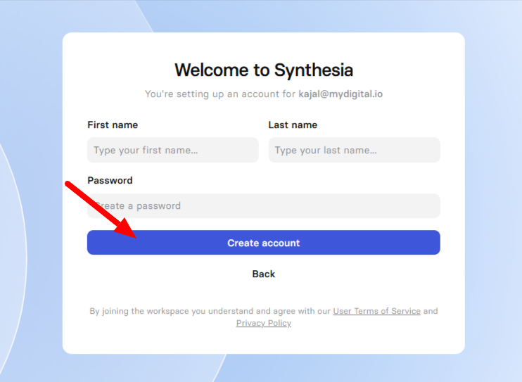 Synthesia free account creation
