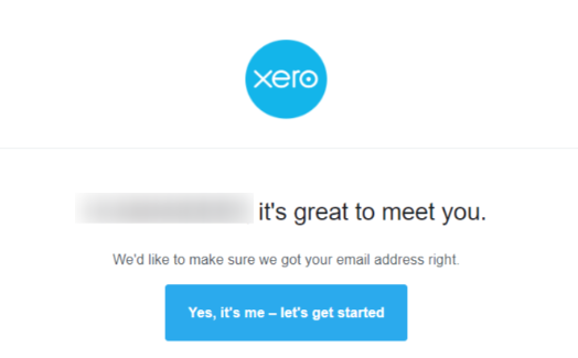 Xero Email Confirmation