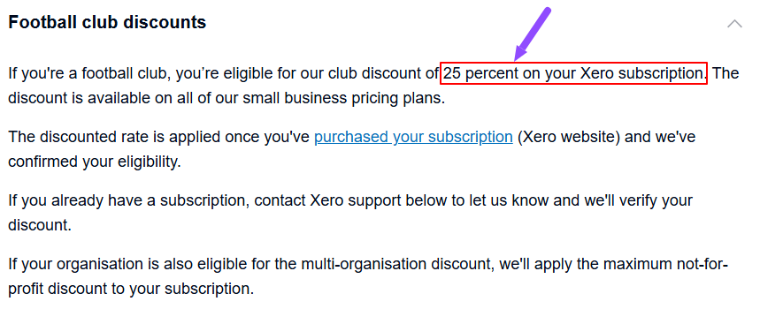 Xero Football Club discount Xero Football Club discount