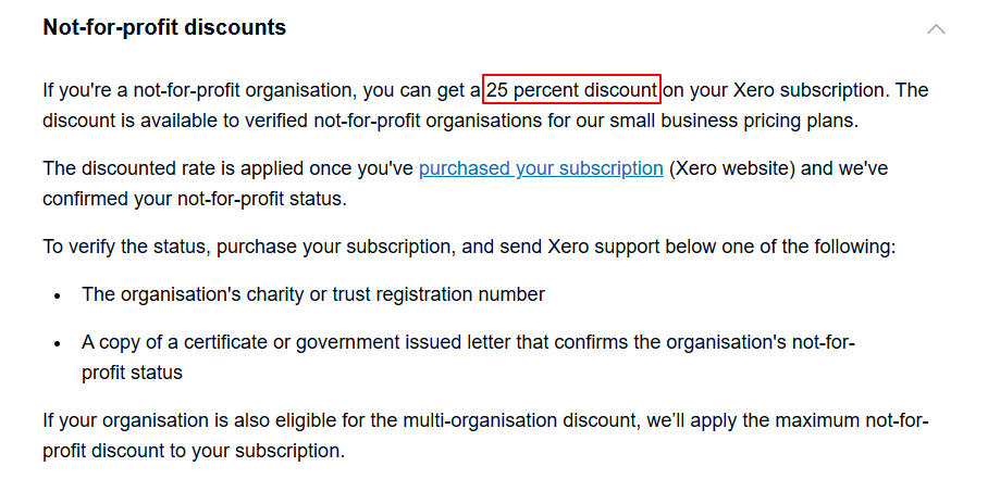 Xero Not-for-profit discount Xero Not-for-profit discount