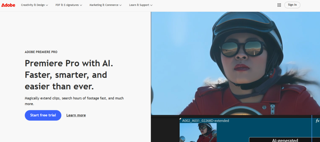 Adobe official homepage