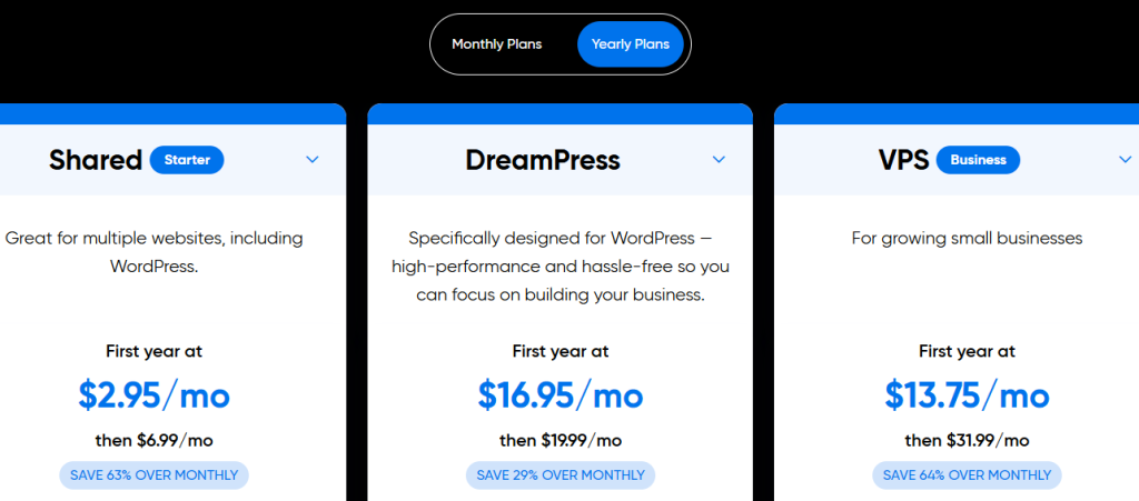 Dreamhost Yearly Plans