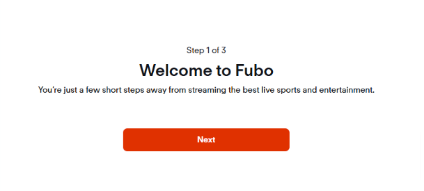 Fubo TV Welcome Page