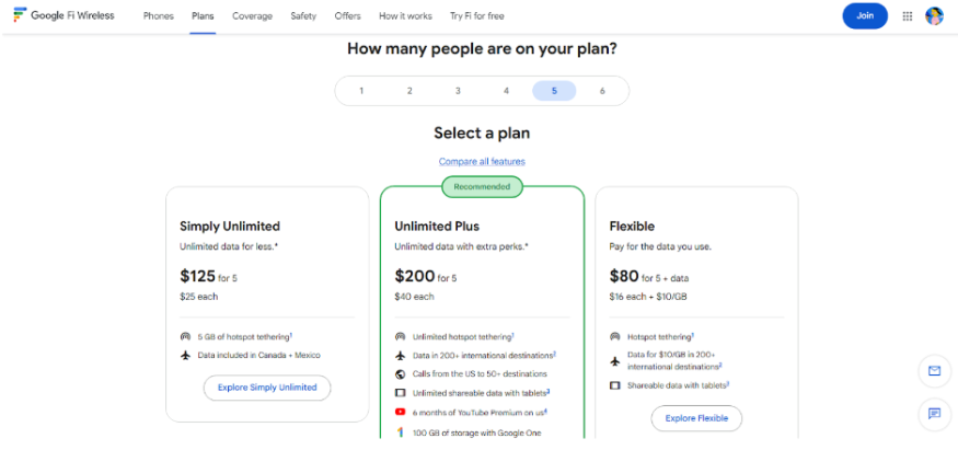 Google Fi Pricing Plan