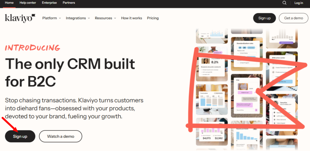 Klaviyo Homepage