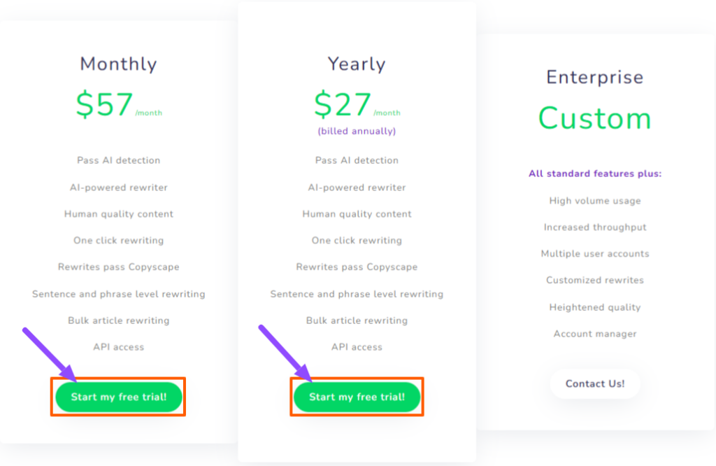 WordAi Pricing Plans