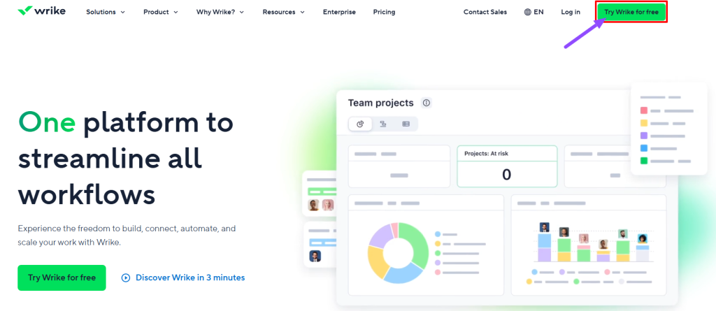 Wrike Homepage