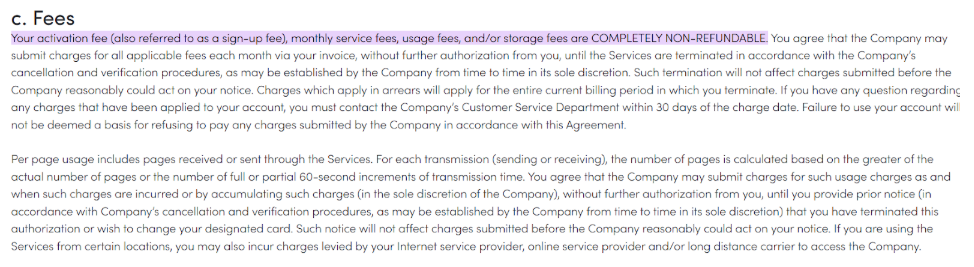 eFax Refund