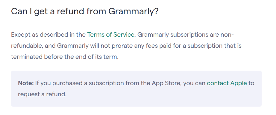 Grammarly Refund