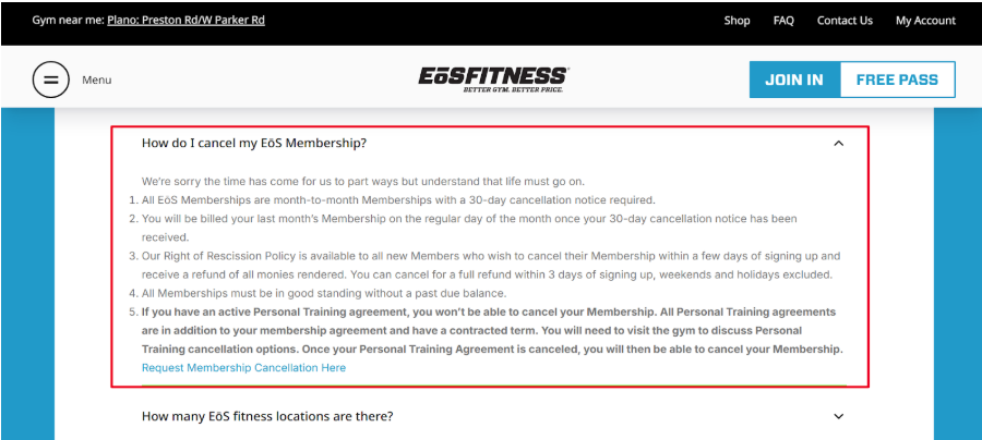 How To Cancel EOS Membership