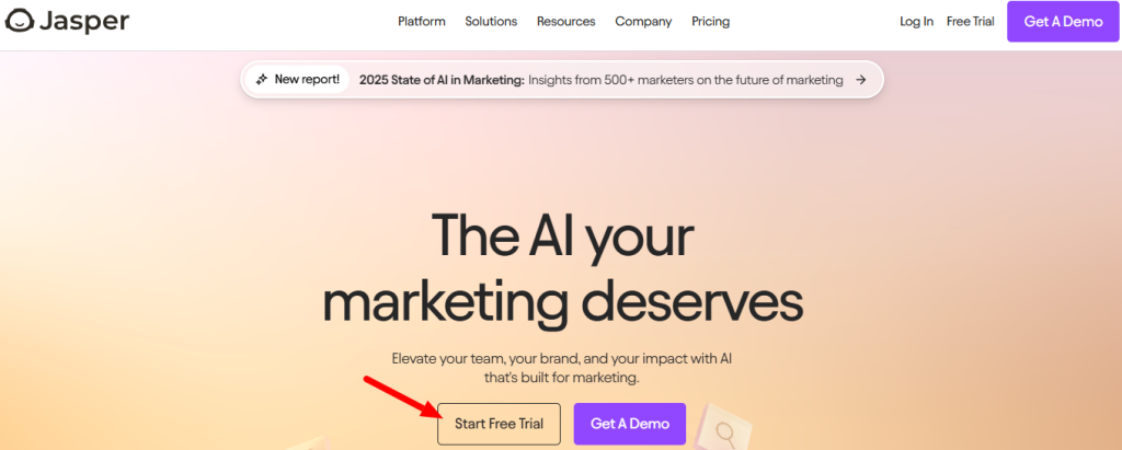 Jasper AI Homepage