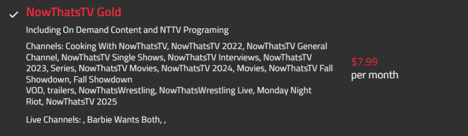 NowThat’sTV Gold plan