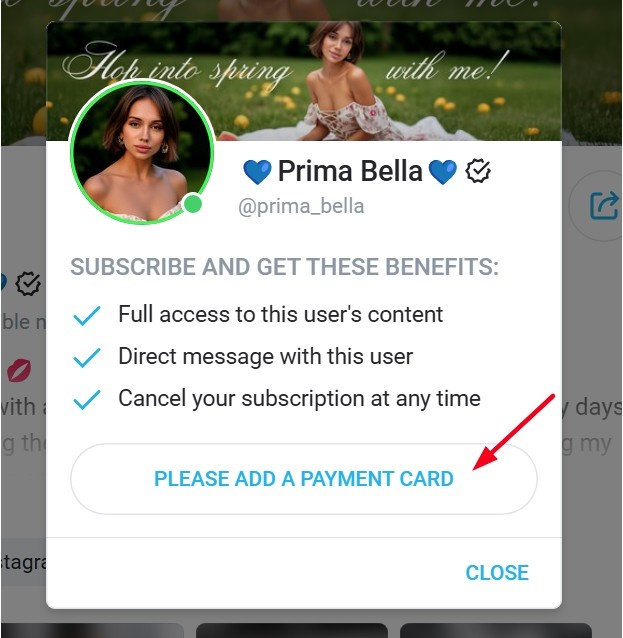 Onlyfans add a payment card Option