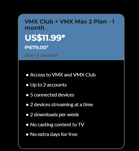 VMX + Club Bundle Plans