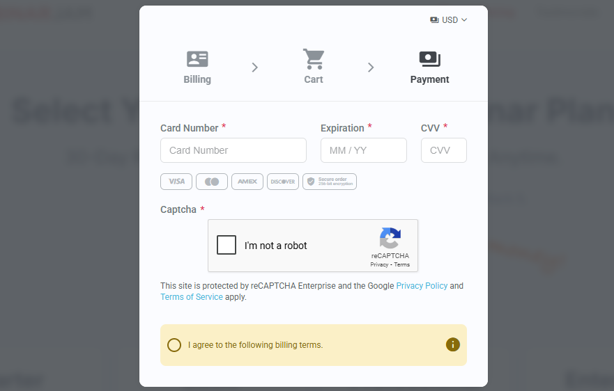 WebinarJam Payment Page
