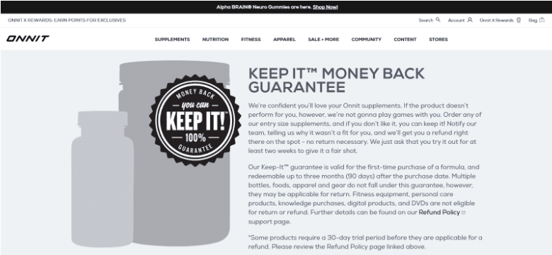 Onnit Refund Policy