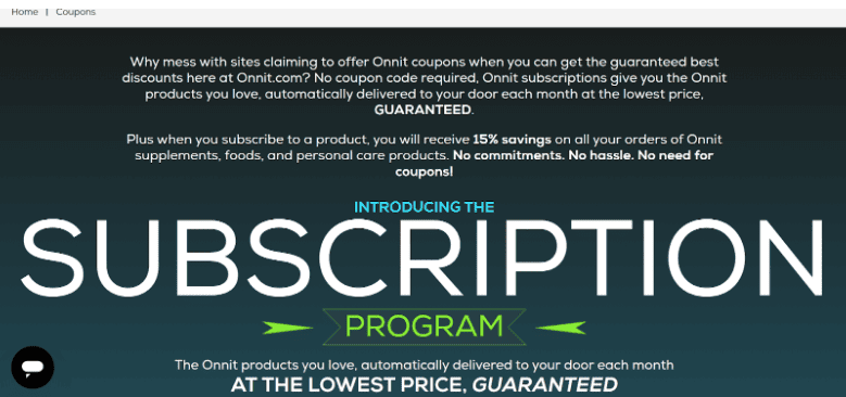 Onnit subscription enrollment program