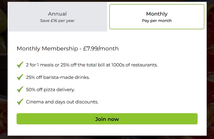 Tastecard Pricing & Plans