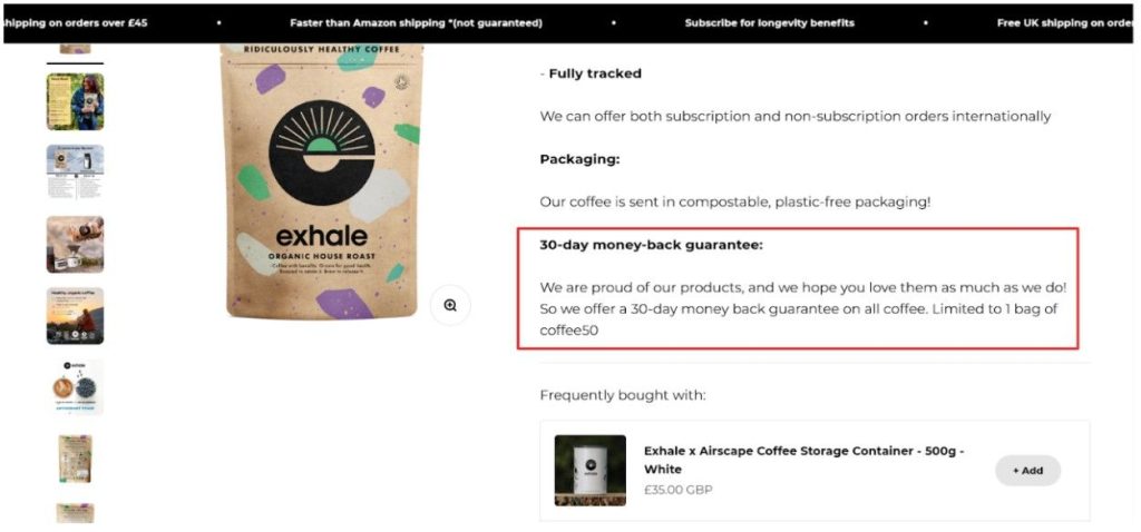 Exhale Coffee Refund