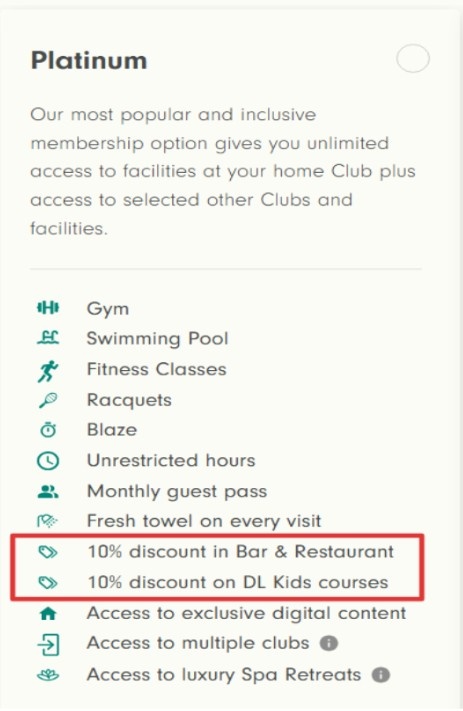 Membership discounts