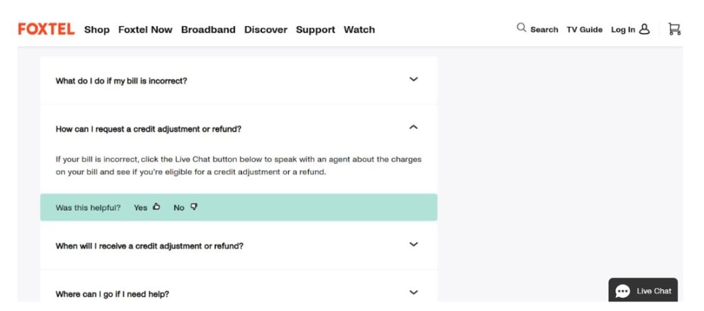 Foxtel Refund
