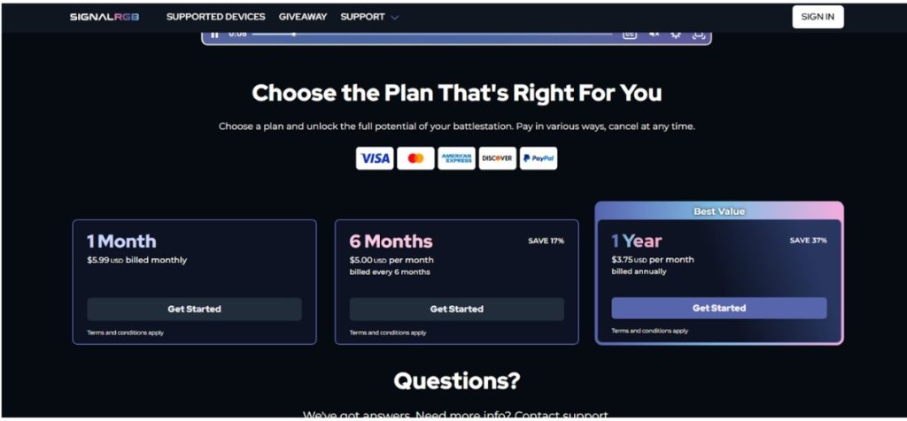 SignalRGB Pricing & Plans