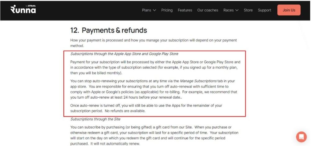 Runna Refund