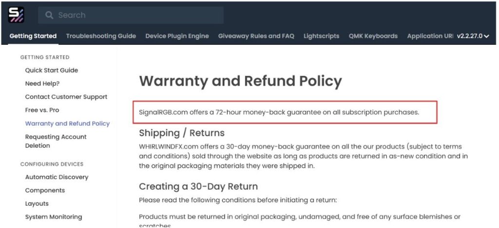 SignalRGB Refund