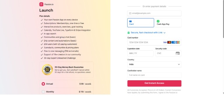 Complete the payment