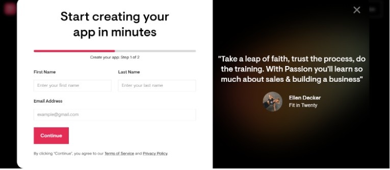 Fill in all the details and click continue