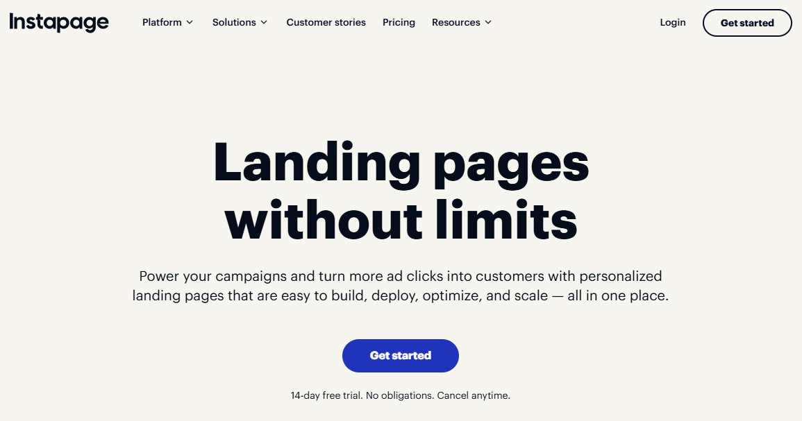 Instapage free trial