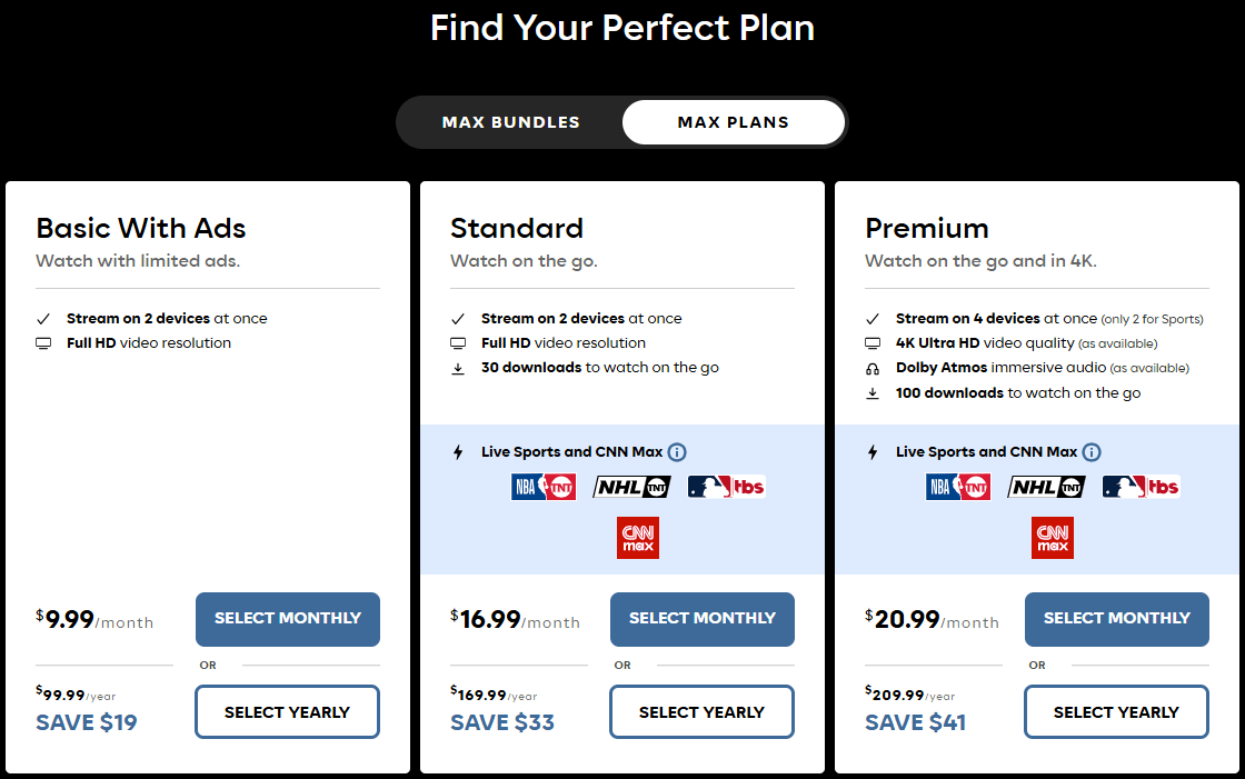 Max Pricing Plans