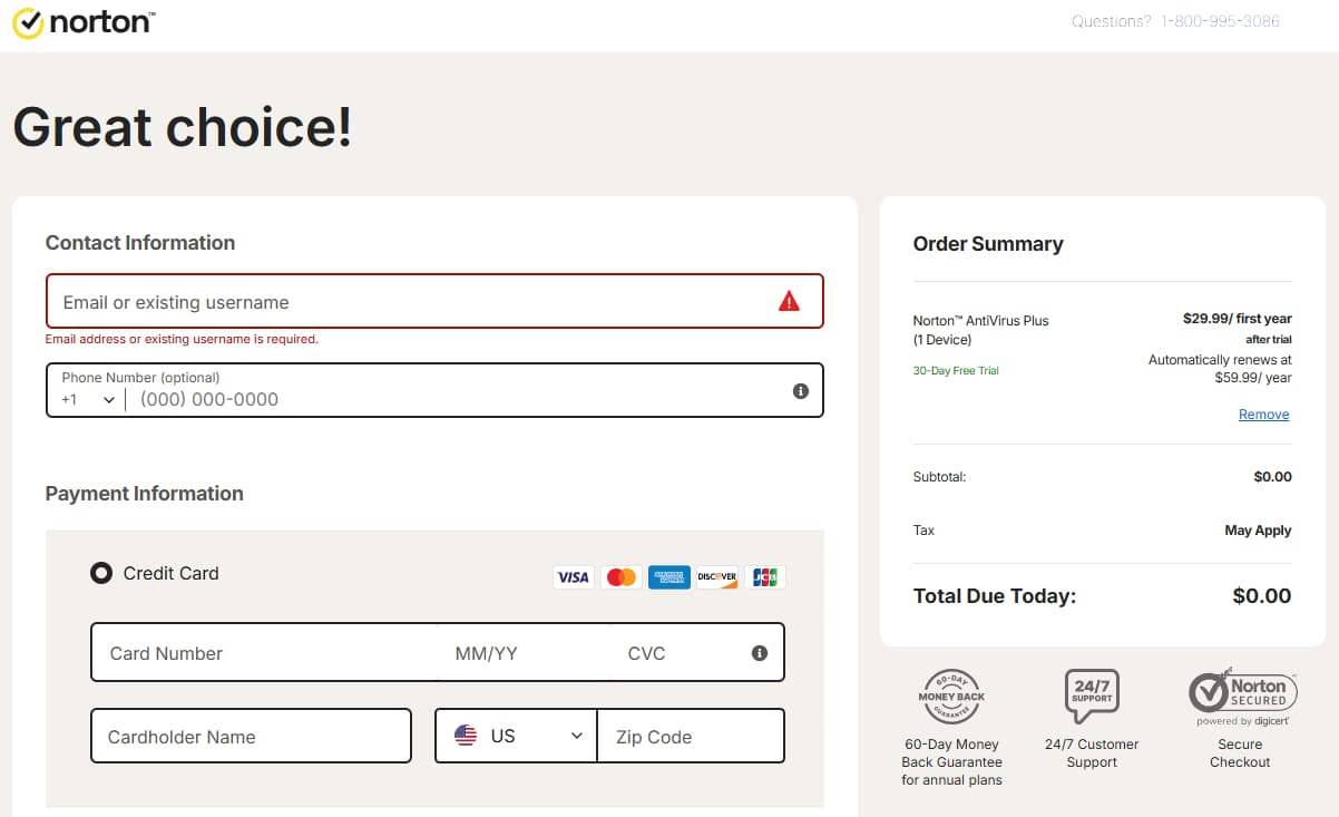 Norton 30 Day Free Trial Checkout Page Norton 30 Day Free Trial Checkout Page