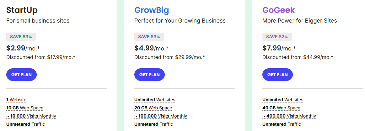 SiteGround Pricing Plans SiteGround Pricing Plans